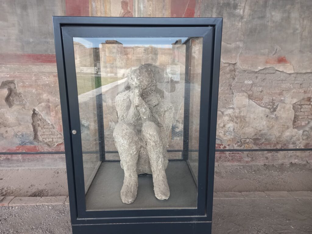 Plaster casts of eruption victims in Pompeii ruins Plaster casts of eruption victims in Pompeii ruins